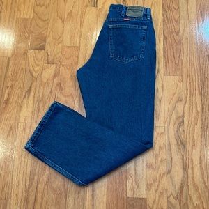 Wrangler 34 x 32 Relaxed Fit Blue Jeans 100% Cotton Mens